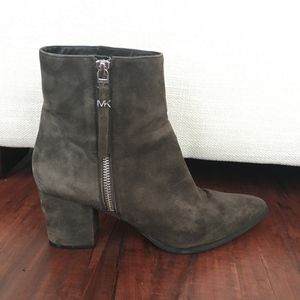 Michael Kors Gray soft suede booties size 7.5